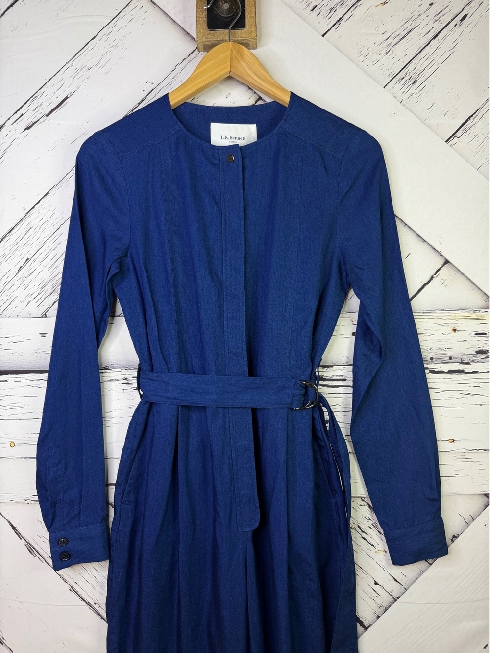 L.K. Bennett London Utility Minimal Chic Linen Jumpsuit Coveralls Women’s Small